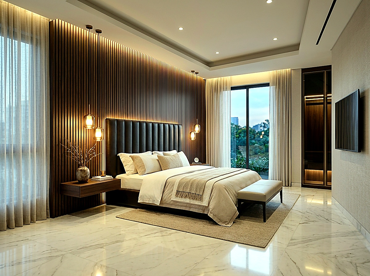 Master Bedroom Fluted Accents